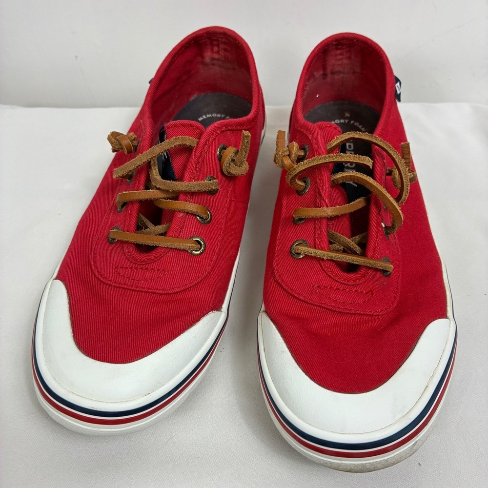 Sperry Top-Sider Womens Crest Vibe Red Canvas Sneakers STS86724 Size 6